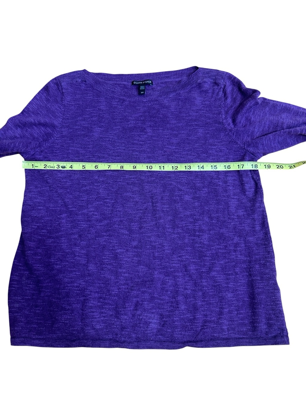 Eileen Fisher Organic Linen Cotton Slub Crewneck Top Small Purple Lilac Frost - Picture 6 of 7